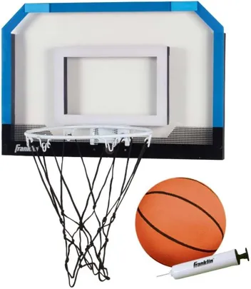 Sports Over the Door Indoor Basketball Hoop - Kids Mini Hoop for Bedroom - Steel Rim Mini Hoop - Includes Ball and Pump - Red Light Up