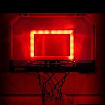 Sports Over the Door Indoor Basketball Hoop - Kids Mini Hoop for Bedroom - Steel Rim Mini Hoop - Includes Ball and Pump - Red Light Up