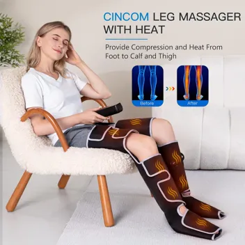 Cincom Air Compression Full Leg Massager w/ 3 Heat & 3 Modes