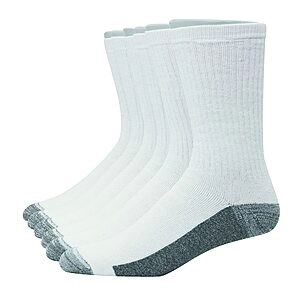 Ultimate Socks, 6-pair Ultimate s Ultra Cushion FreshIQ Odor Control with Wicking Crew Socks White, White, One Size US