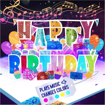 3D Pop Up Musical Birthday Cards with Lights & Music for All Ages