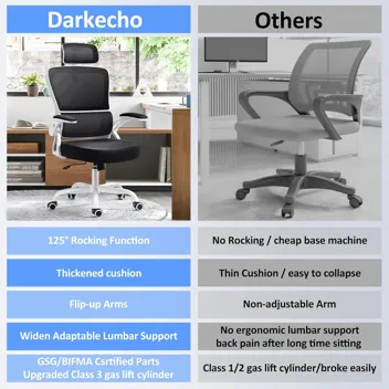 Atbang High Back Ergonomic Office Chair with Adaptable Lumbar Support & Headrest