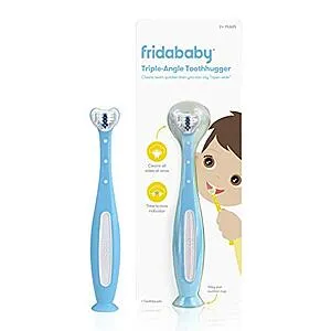 Frida Baby Triple-Angle Toothhugger Training Toothbrush for Toddler Oral Care, Blue