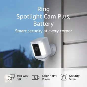 Ring Spotlight Cam Plus 1080p Color Night Vision Security Camera (Battery)