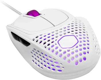 Cooler Master MM720 White Glossy Lightweight Gaming Mouse with Ultraweave Cable