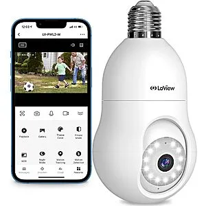 LaView 2K 4MP 360 WiFi Bulb Security Camera