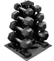 100lb Rubber Coated Hex Dumbbell Weight Set