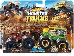 Hot Wheels Monster Trucks Demolition Doubles Set of 2 Toy Trucks (Styles May Vary)