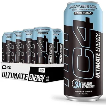 C4 Ultimate Sugar Free Energy Drink 16oz 2 cases of 12| Arctic Snow Cone