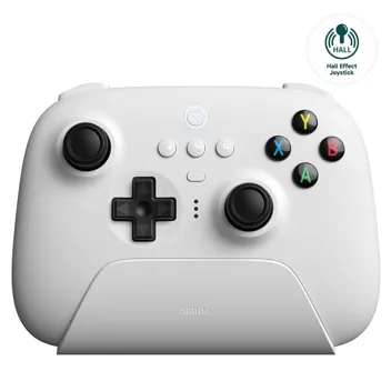 8Bitdo Ultimate 2.4g Wireless Controller with Charging Dock for Windows, Android & Raspberry Pi (White)