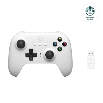 8Bitdo Ultimate 2.4g Wireless Controller with Charging Dock for Windows, Android & Raspberry Pi (White)