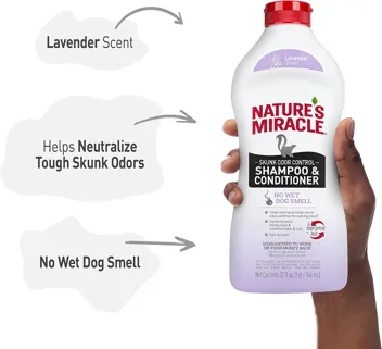 Nature's Miracle Skunk Odor Control Shampoo & Conditioner Lavender Scent 32 Oz