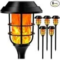 HMDecor Solar Flickering Flame Pathway Lights