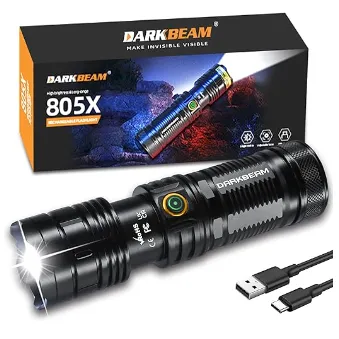 Darkbeam 950000LM USB-C Rechargeable LED Flashlight w/ 5 Modes