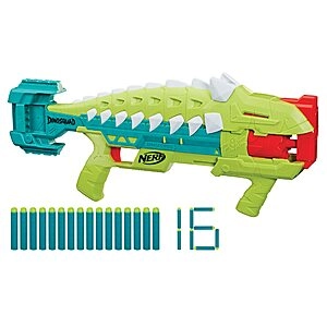 Nerf DinoSquad Armorstrike Dart Blaster w/ 8-Dart Rotating Drum & 16 Darts (Anklyosaurus)