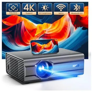 Native 1080p 850-ANSI Lumen Auto Focus & Keystone Smart Projector