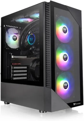 View 200 TG ARGB Tempered Glass Mid Tower Computer Case with 3x120mm Front ARGB Fan