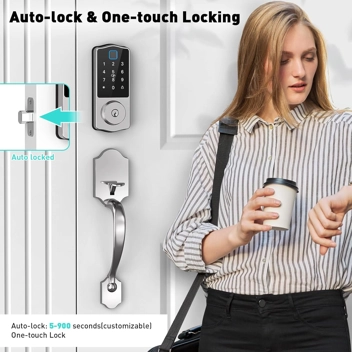 KPP 8-in-1 Keyless Fingerprint Front Door Lock Set