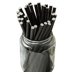 500-Count 7.75" Paper Straws (Black)