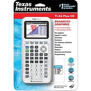 Texas Instruments TI-84 Plus CE Color Graphing Calculator (White)