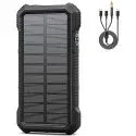 Browey 16,000mAh Solar Charger Power Bank w/ 3-in-1 Cable, Compass