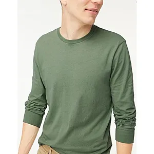 J.Crew Factory Long-Sleeve Jersey Tee (Weathered Olive)