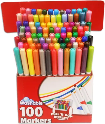 RoseArt SuperTip Washable Markers 100-Count Assorted Colors