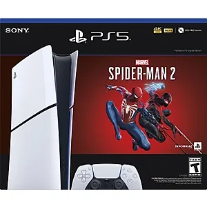 Interactive Entertainment PlayStation 5 Slim Console Digital Edition – Marvel's Spider-Man 2 Bundle (Full Game Download Included) White 1000039790