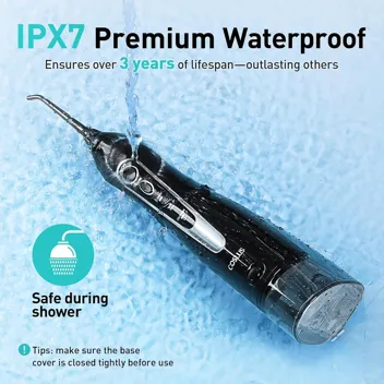 Coslus F5020E 300ml Cordless Water Dental Flosser with 5x Jet Tips