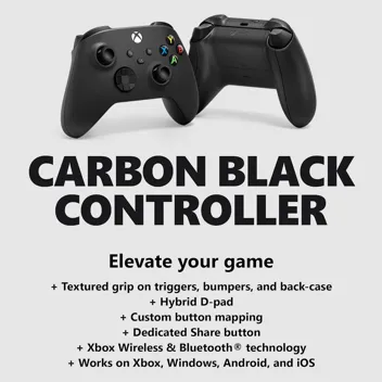 Xbox Core Wireless Controller – Carbon Black (Renewed Premium)