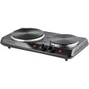 Ovente 1700W 7.25" & 6.10" Cast Iron Countertop Double Burner