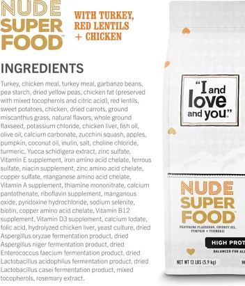 23-Lbs and love and you Nude Superfood Dry Dog Food (Red Meat Medley)