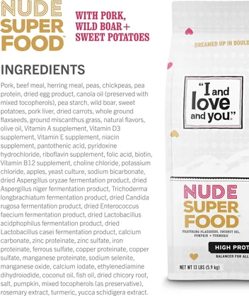 23-Lbs and love and you Nude Superfood Dry Dog Food (Red Meat Medley)