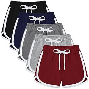 Poroka Athletic Performance Shorts with Drawstring Performance for Kids