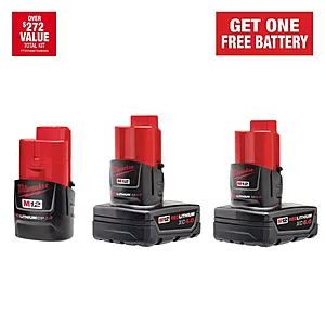 M12 12-Volt Lithium-Ion 6 Ah/4 Ah/2 Ah Extended Capacity Battery Packs (3-Batteries)