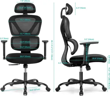 Kerdom Mesh Back Lumbar Support Ergonomic Office Chair with Headrest