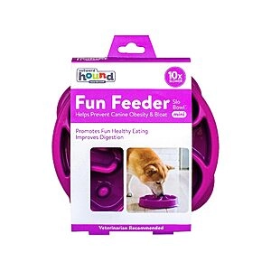 Outward Hound Fun Feeder Slo Bowl, Slow Feeder Dog Bowl, Medium/Mini, Purple,, Amazon