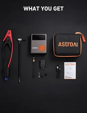 AstroAI 1750A 12000mAh 12V Jump Starter w/ Air Compressor (Up to 7.5L Gas, 5L Diesel)