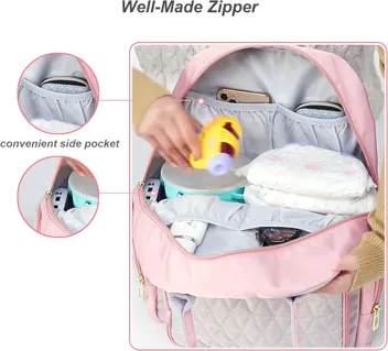 Homfu Diaper Bag Backpack Mommy Hospital Baby Bags For Boys Girl Travel Backpacks Mom Grey Dad Diaper Bag Tote Baby Registery (Gray)