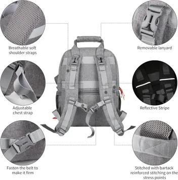 Homfu Diaper Bag Backpack Mommy Hospital Baby Bags For Boys Girl Travel Backpacks Mom Grey Dad Diaper Bag Tote Baby Registery (Gray)