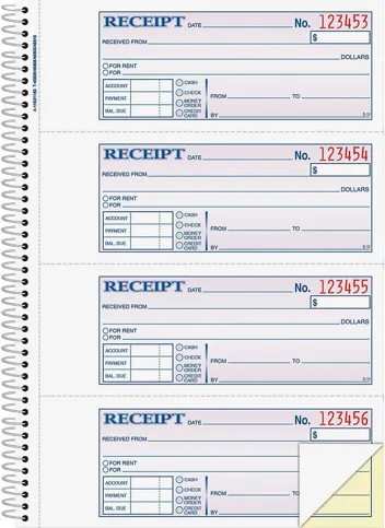 Adams Money and Rent Receipt Book