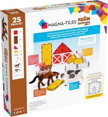 25-Piece MAGNA-TILES Farm Animals Magnetic Construction Set