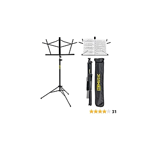 KK Music Sheet Music Stand - Portable Folding Music Stand for Sheet Music with Tripod Base and Carrying Bag - Heavy Duty Foldable for Kids and Adults