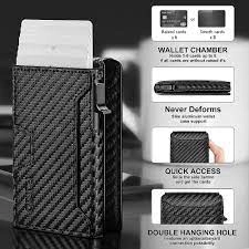 30% off coupon Minimalist Wallet for Men Carbon Fiber Card Holder RFID Blocking