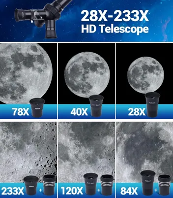 Hutact 70mm/700mm Refractor Telescope Bundle (10-Piece)