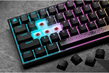 K70 Pro Mini Wireless RGB 60% Mechanical Gaming Keyboard w/ PBT Double-Shot Keycaps (Red Switches, White)