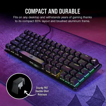 K70 Pro Mini Wireless RGB 60% Mechanical Gaming Keyboard w/ PBT Double-Shot Keycaps (Red Switches, White)