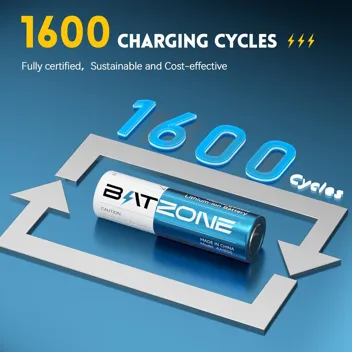Batzone AA 1.5V 3000mWh Li-ion Rechargeable Batteries with Charger