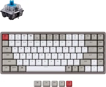 Keychron K2 75% Layout Bluetooth Wireless Mechanical Keyboard with Double-Shot Retro Keycaps/Type-C Wired/Keychron Mechanical Brown Switch/Aluminum Frame 84 Keys Computer