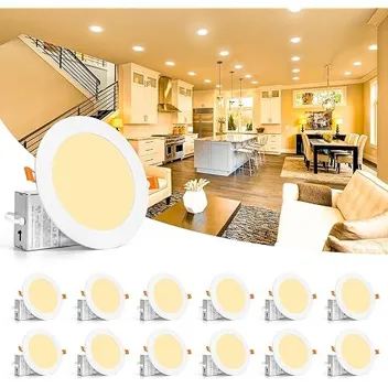 Auderwin 6" 1100lm 3000K Daylight Dimmable LED Recessed Lights